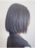 20代30代40代☆グレーアッシュ&丸みシルエットショートボブ