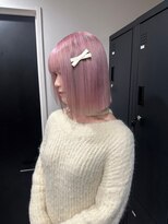 ベレーザ 渋谷(BELEZA)&nbsp;6929艶髪ベビーピンクタンバルモリボブオン眉ホワイトピンク