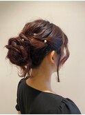 アップスタイルヘアアレンジ お団子/シニヨン/結婚式/二次会