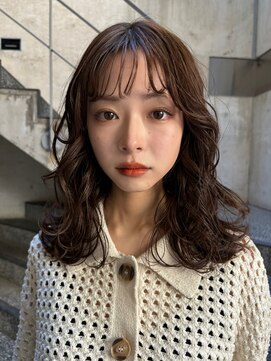 メゾンアクア 表参道(Maison ACQUA) ＋ウェーブミディアム似合わせカットボブパーマミディアムパーマ