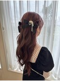 20代30代 ツヤ髪ピンクカラー×ハーフツイン