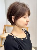 前髪カット＊イメチェンショートボブ＊カーキグレージュ