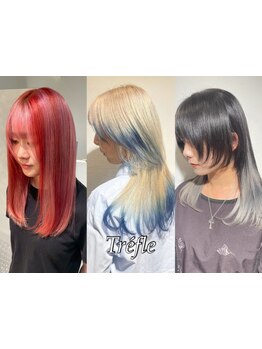 【府中/ダブルカラー/ブリーチ/髪質改善】インナーカラー,ハイライト,アディクシー等ハイグレードカラー◎