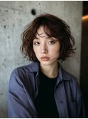 ミディアムヘア/暗めカラー/グランマッシュ/表参道