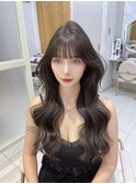 大人色気の韓国風ロングレイヤー