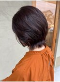 ピンクベージュ/アンブレラカラー/クールショート/前髪/蟹江
