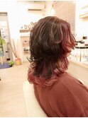 ☆大人女性美髪くびれセミロングラウンドgradationwolfLayer