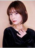 【小顔骨格補正】大人シックなツヤ髪ぷつっとミニボブ／池袋
