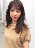 小顔ダブルバング×ブランジュカラー