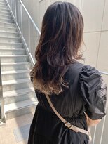 モルニ(MORNI)&nbsp;グラデーションカラー_マロンベージュ Aラインボブ かきあげ