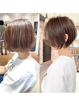 バンプ ギンザ(BUMP GINZA) 《30代40代》白髪ぼかしハイライト×前下がりボブ【イケダ】