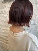艶感カラー×切りっぱなしボブ