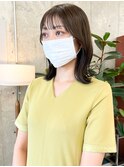 切りっぱなしロブ×オリーブグレージュ