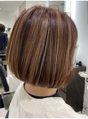 白髪ぼかしハイライト/大人女性/40代/50代/60代