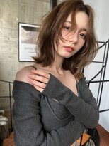 サイン 渋谷(SIGN)&nbsp;切りっぱなしボブエアリーロングピンクブラウンベリーショート