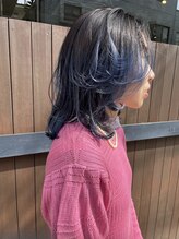 ハラカラ harakara&nbsp;シアーブルー×シルバーローライト　ミディアムレイヤー