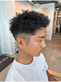 メンズフェード×ツイストパーマ