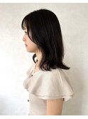 【顔周りレイヤー・くびれミディアム・ベージュカラー】