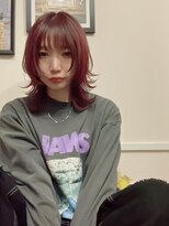 リアイス(Re:ICE) チェリーレッドカシスミディアムウルフハッシュカット