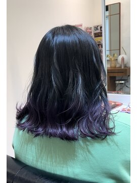 ジゼラ(GISELA) 裾カラー グラデーションカラー パープル デザインカラー