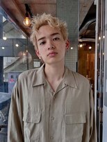 ヒュージ 三軒茶屋(huge)&nbsp;ブロンドスパイキーショート/ブリーチ/メンズカット/メンズ