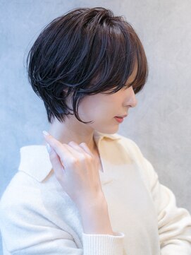 カライングドゥ(ing deux) 大人可愛い20代30代40代黒髪前下がりショートボブ丸みショート◎