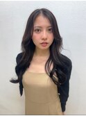 ロングレイヤー/顔まわりカット/透明感ナチュラルブラウン