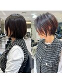 30代40代50代ショート白髪ぼかし銀座丸みくびれ井