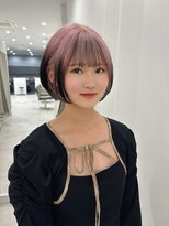 ヴェルア 四条烏丸(Velua) ルーツカラーピンクハイトーンエンドブラックボブハイトーン