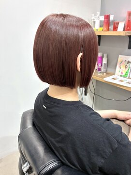 エマヘアープラス(Emma hair plus) 髪質改善カラー×ピンクブラウン×ミニボブ