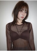 韓国風レイヤーカット顔周りレイヤーオリーブグレージュ立川