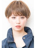 アシメショートエアリーショートグレージュナチュラルボブ