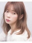 大人上品なナチュラルストレート アッシュブラウンカラー