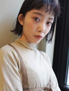 ヌース(NOUS) 【NOUS】切りっぱなしボブ/ショート/大人ヘア/前髪縮毛矯正/天神