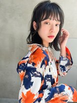 メーヴェ(Mowen) mowen×外ハネミディアム×小顔カット×ダークアッシュ