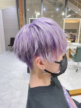デイズ(days) パープルカラーツーブロックマッシュショート  ウルフハイライト