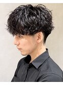 シャドウパーマ 無造作パーマ メンズパーマ 韓国 ダークアッシュ