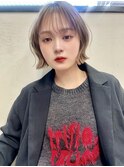 フェイスレイヤーボブ 透明感カラー 切りっぱなしベージュt213