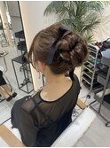 お団子ヘアアレンジ/結婚式ヘアアレンジ/zina博多筑紫口店