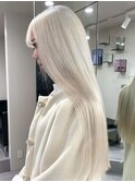 14280ブリーチ＆ダブルカラーホワイトブロンドホワイトアッシュ