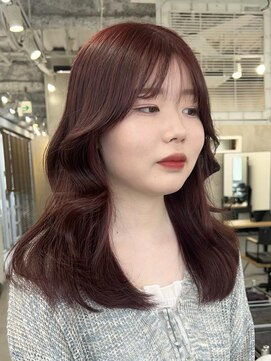 キラ 原宿(KILLA) ブリーチなしダブルカラー/チェリーレッド/ローレイヤー/原宿