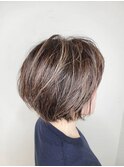 40代50代60代×グラデーションボブ×白髪ぼかしハイライト