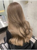 ヘーゼルモカベージュミルクブラウンミディアムハッシュカット