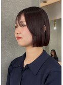 ダークラベンダー/くびれレイヤー/韓国巻き/顔周りカット