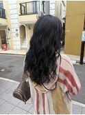 黒髪ロング　強めスパイラルパーマ【藤村】