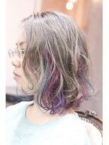 キミ(kimi)&nbsp;【kimi自由が丘】インナーユニコーンカラー×グレージュ×ボブ