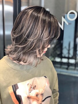 ルービック 京橋(Rubik's) コントラストハイライト×ピンクアッシュ