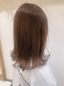 ロンドアベニール 北千住(Lond avenir) 重めパッツンミディアム☆ピンクベージュ　西田大樹