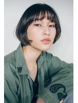 ピズム(PISM)&nbsp;前上がりラウンドクールショートボブ/ダークアッシュ