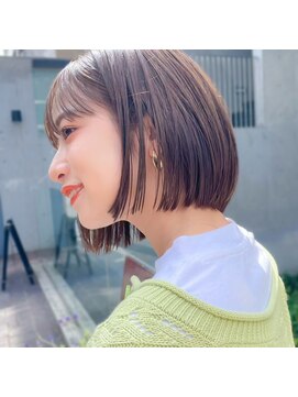 ガーデン オオタカノモリ(garden otakanomori) ニュアンスカラー×ヌーディーベージュ×コンパクトミニボブ